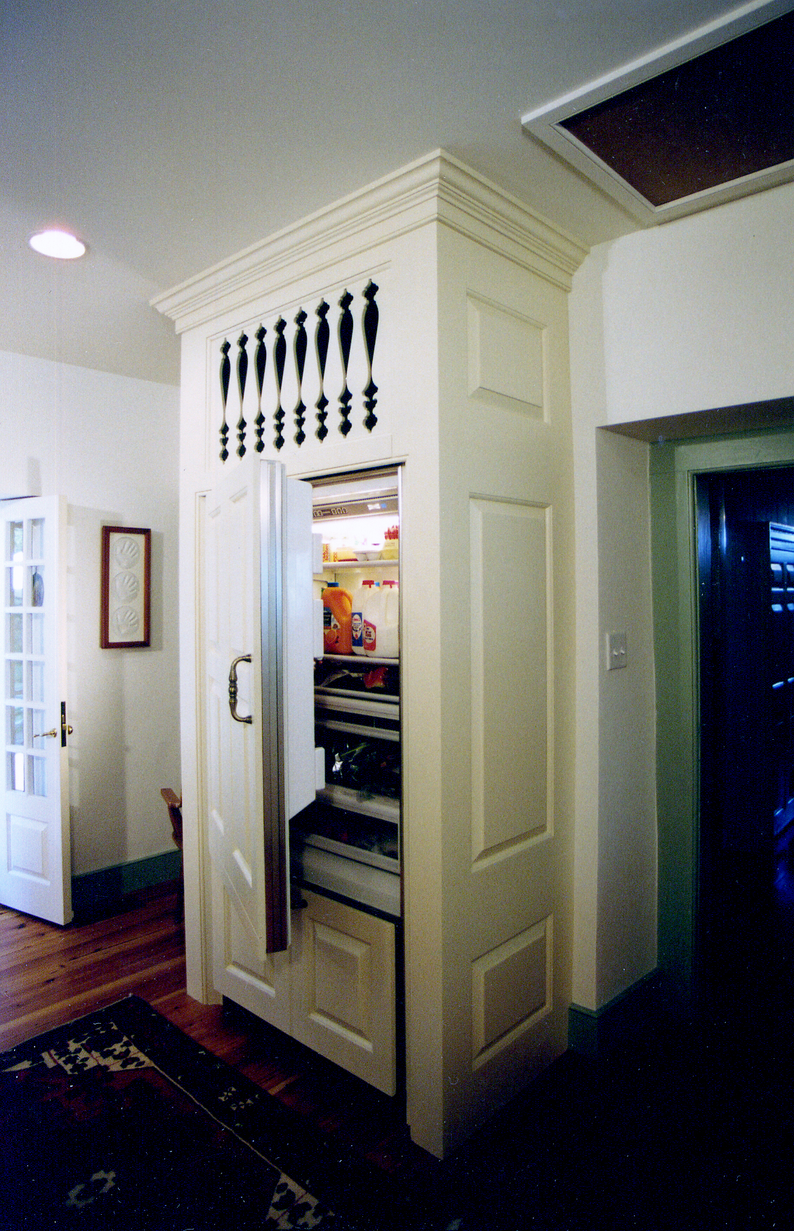 kitchen refrigerator built in white paint