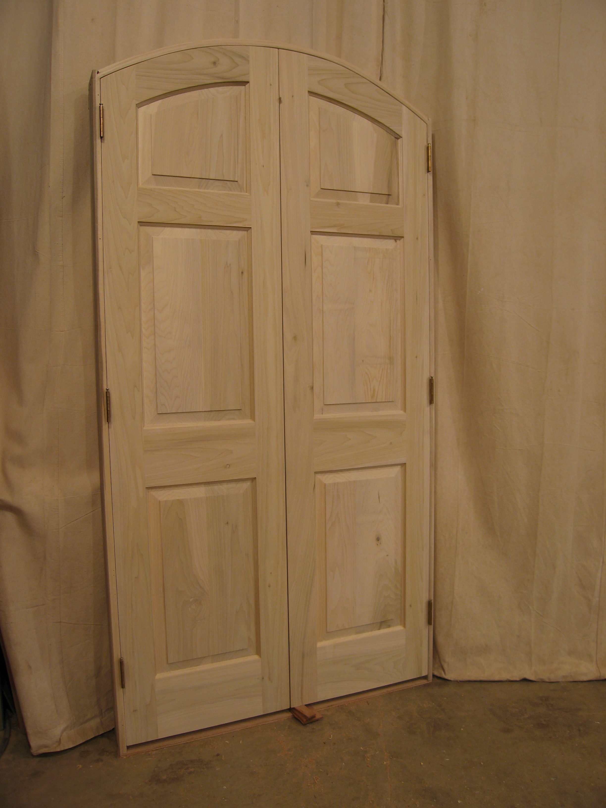 Unfinished Unpainted Wood Double Hinged DOors